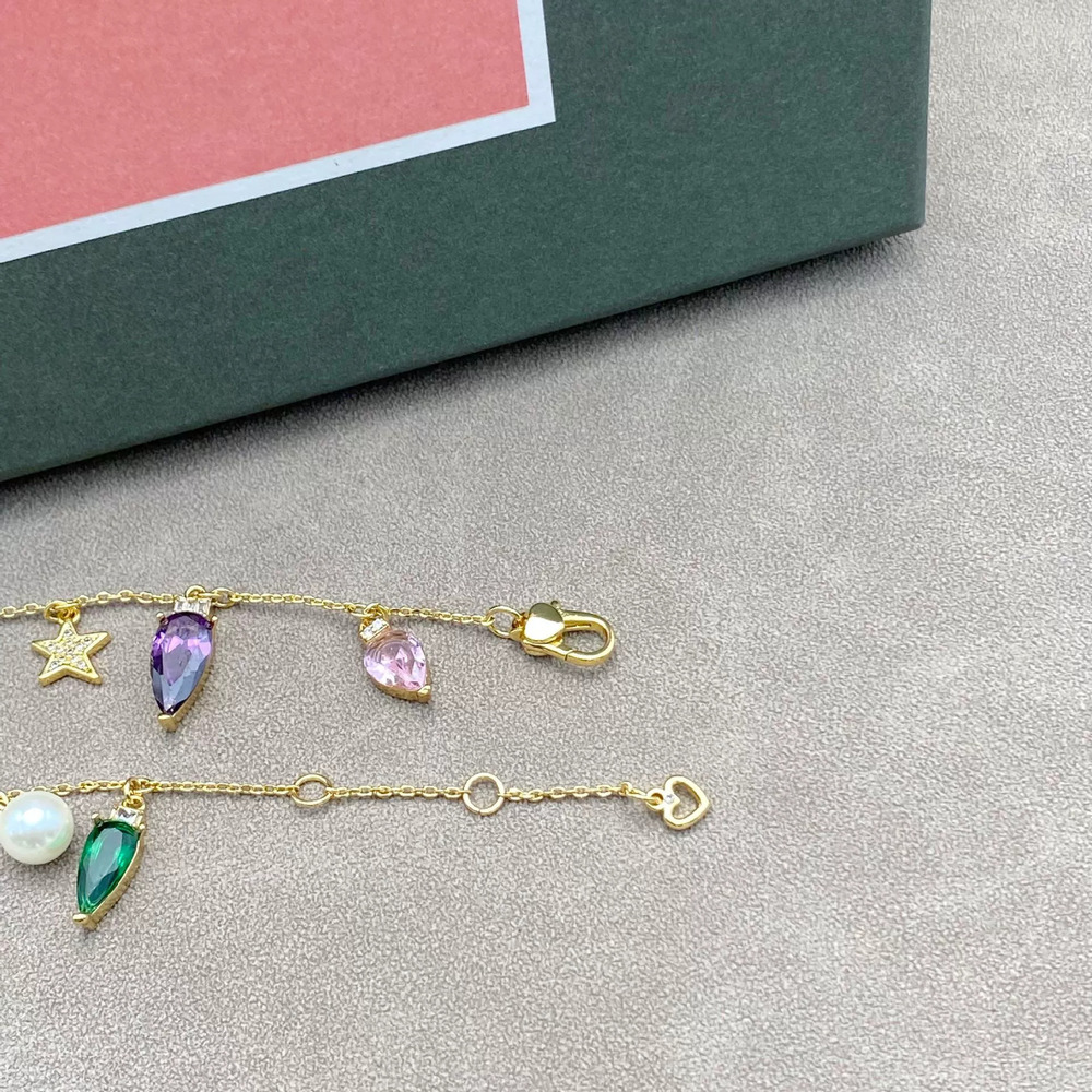 kate spade Faceted Zircon Pearl Drop Star Colorful Bracelet - Picture 2 of 6